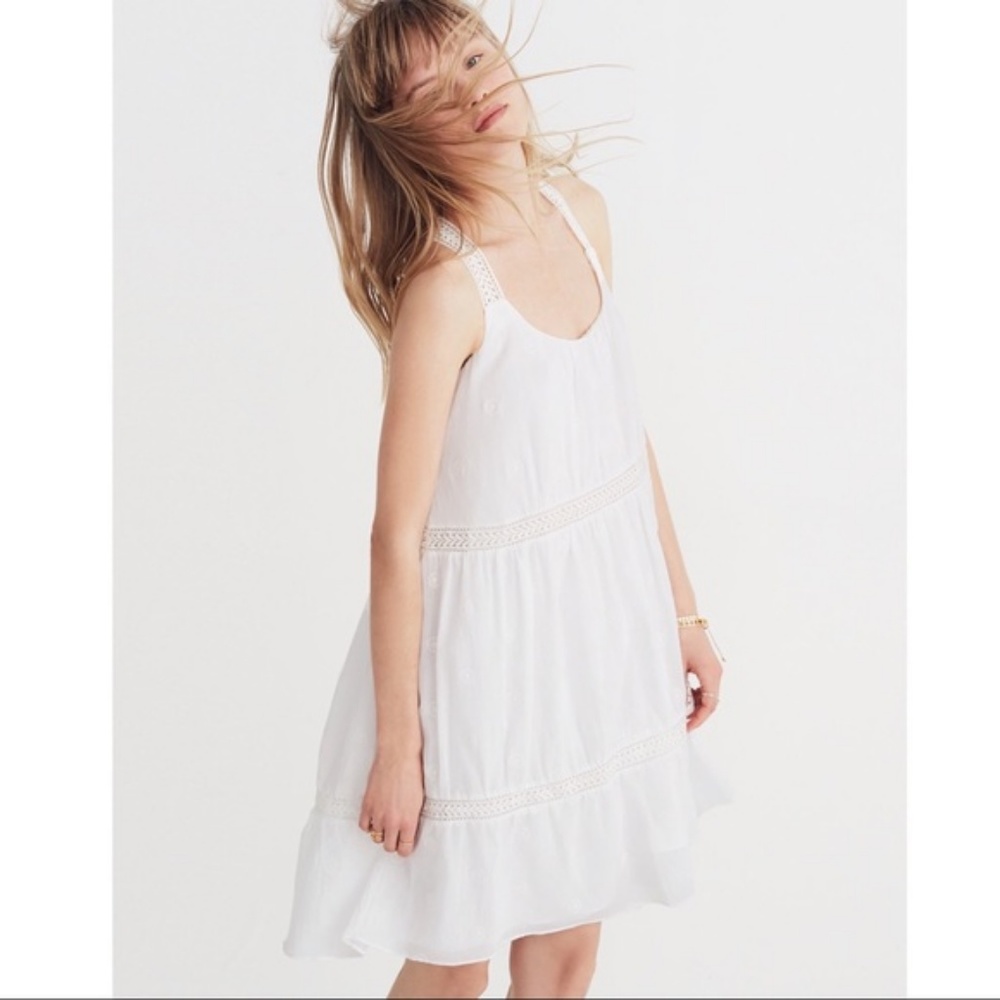 Madewell White Embroidered Honeysuckle Dress